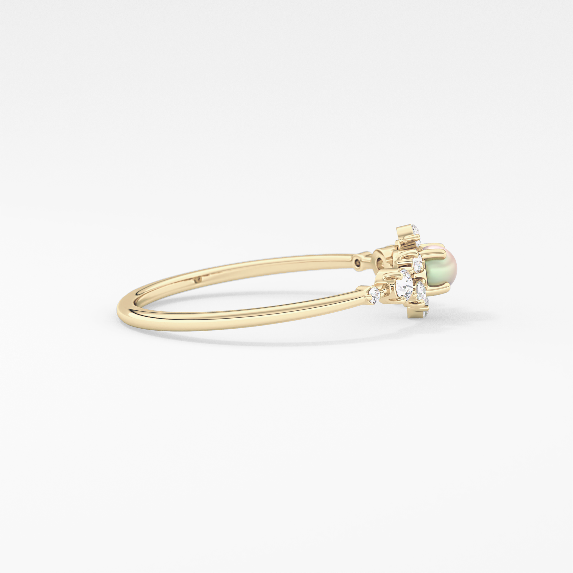Emerald Solitaire Lab Grown Diamond Engagement Ring