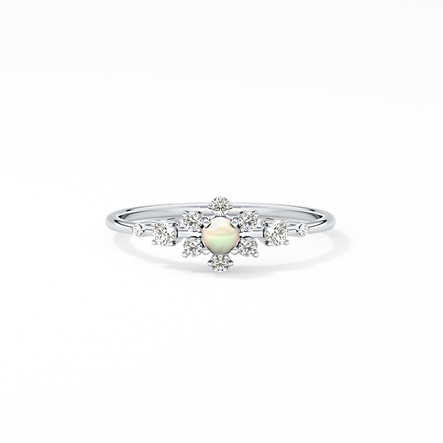 Emerald Solitaire Lab Grown Diamond Engagement Ring
