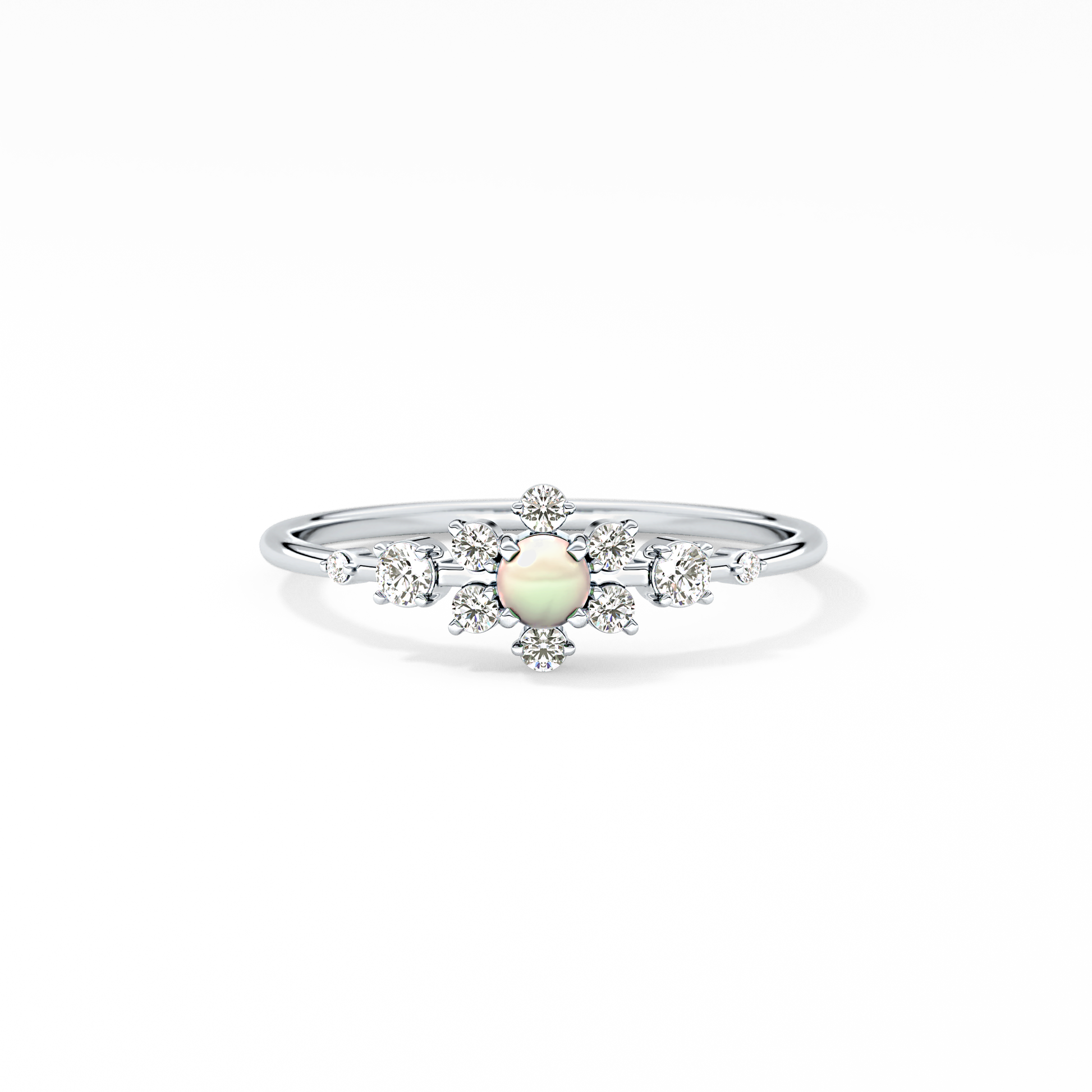Emerald Solitaire Lab Grown Diamond Engagement Ring