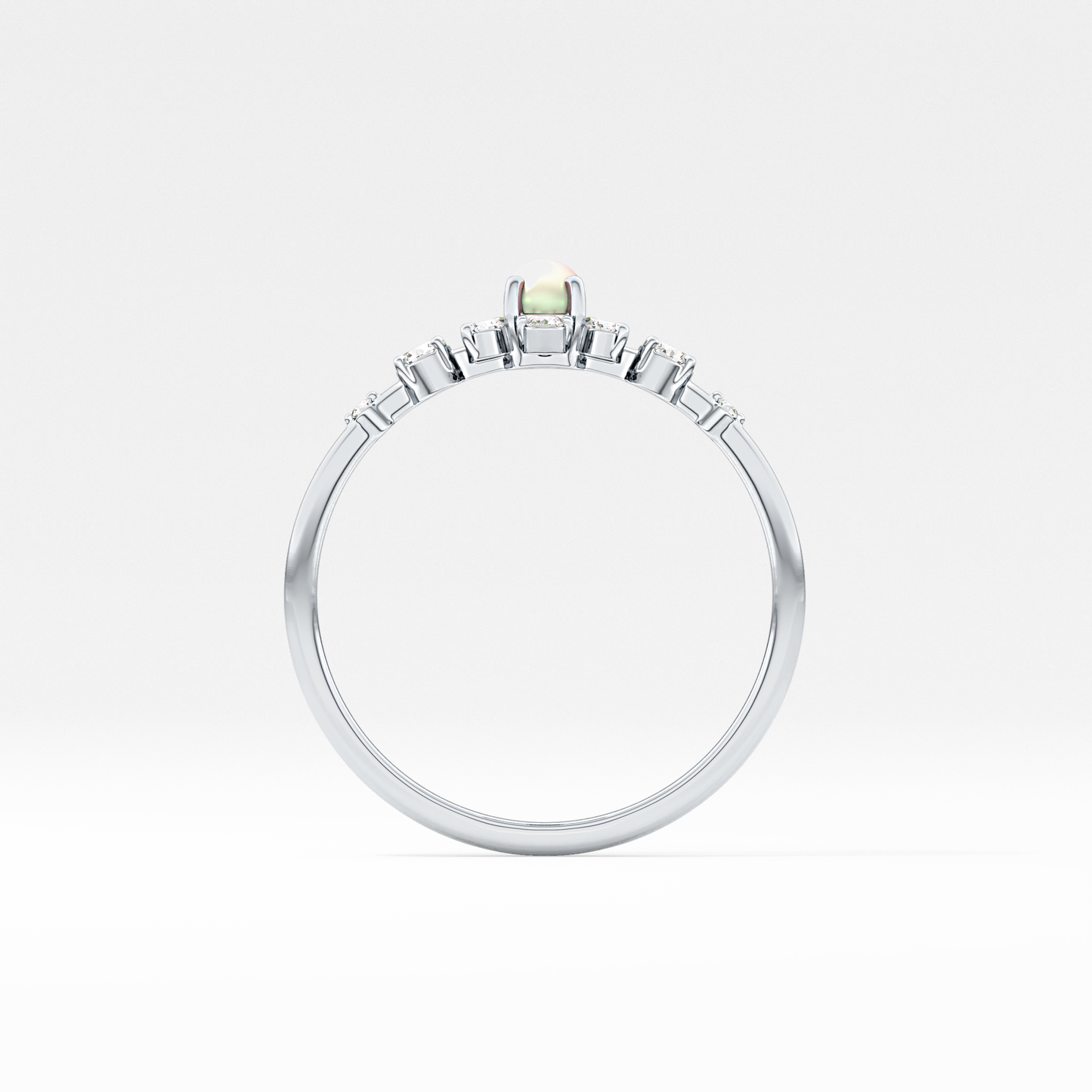 Emerald Solitaire Lab Grown Diamond Engagement Ring