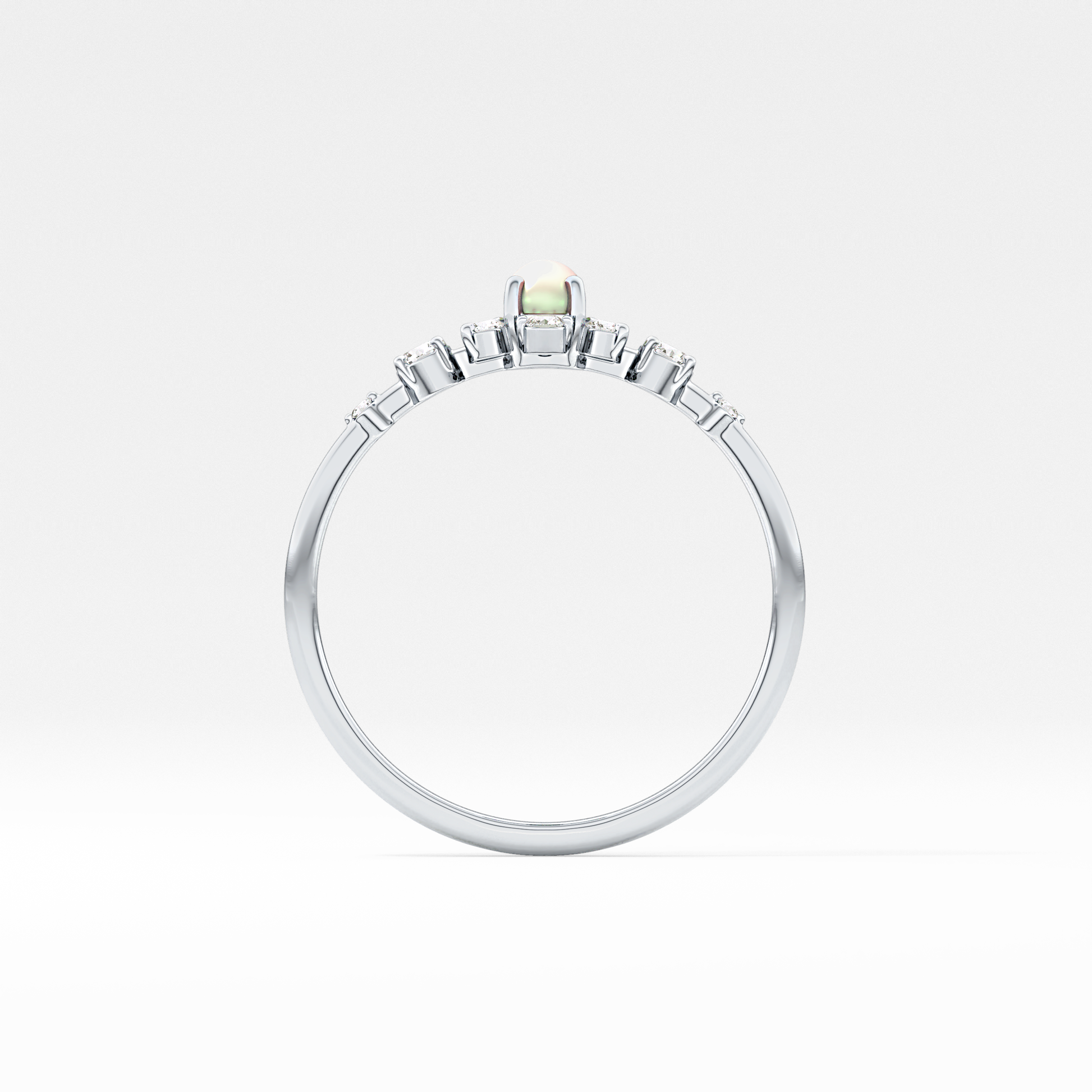 Emerald Solitaire Lab Grown Diamond Engagement Ring