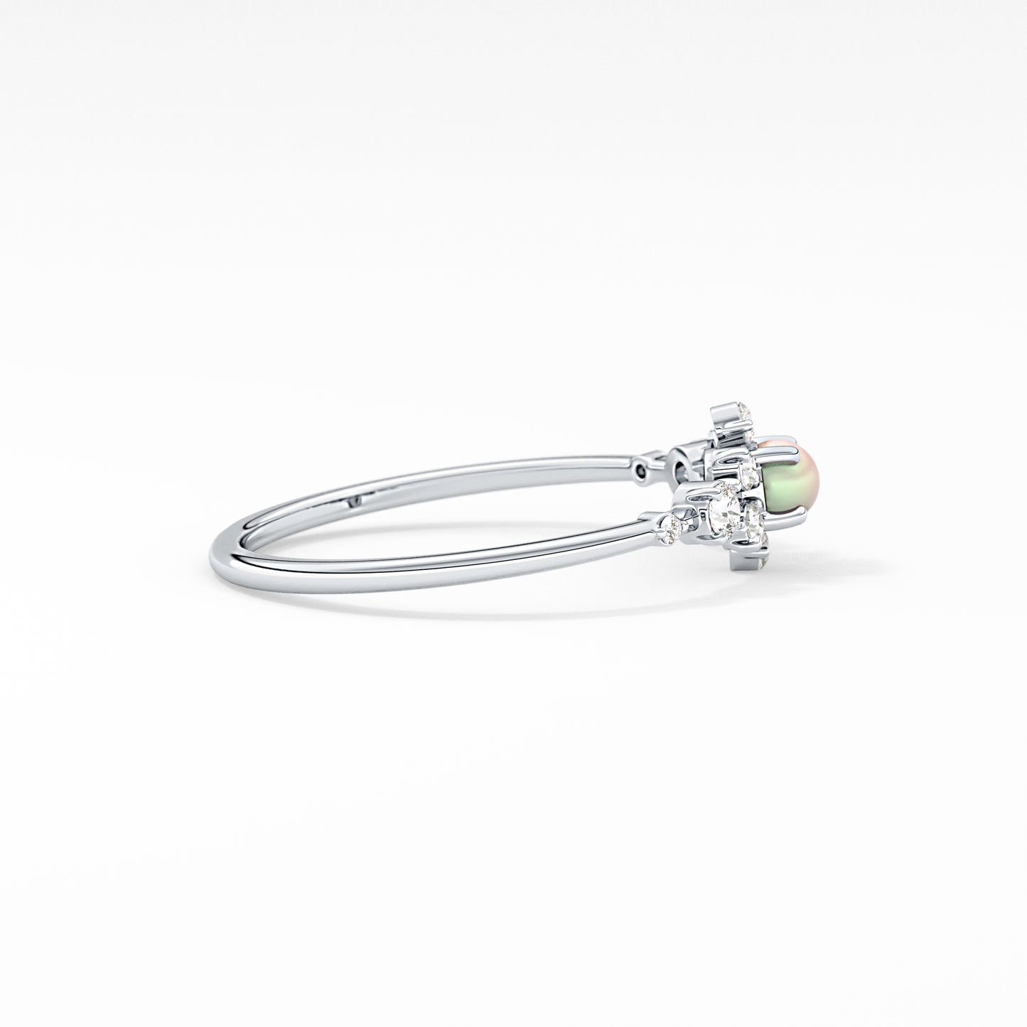 Emerald Solitaire Lab Grown Diamond Engagement Ring