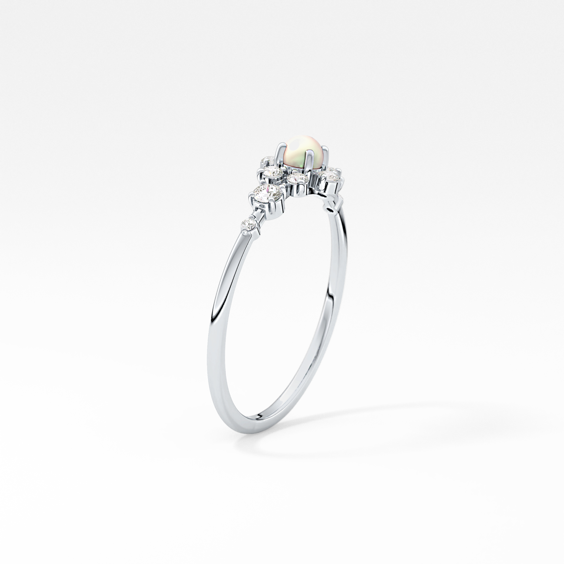 Emerald Solitaire Lab Grown Diamond Engagement Ring