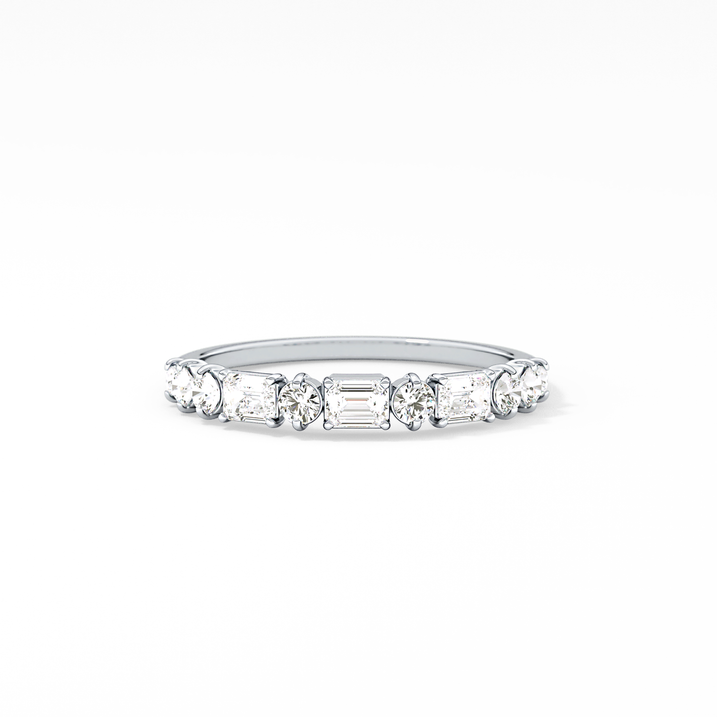 Emerald Solitaire Lab Grown Diamond Engagement Ring