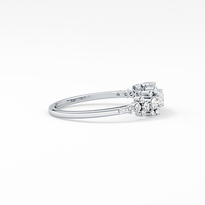 Emerald Solitaire Lab Grown Diamond Engagement Ring