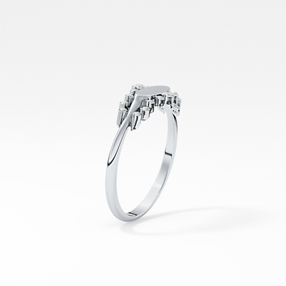 Emerald Solitaire Lab Grown Diamond Engagement Ring