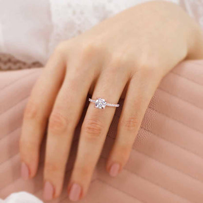Cushion Pave Lab Grown Diamond Engagement Ring