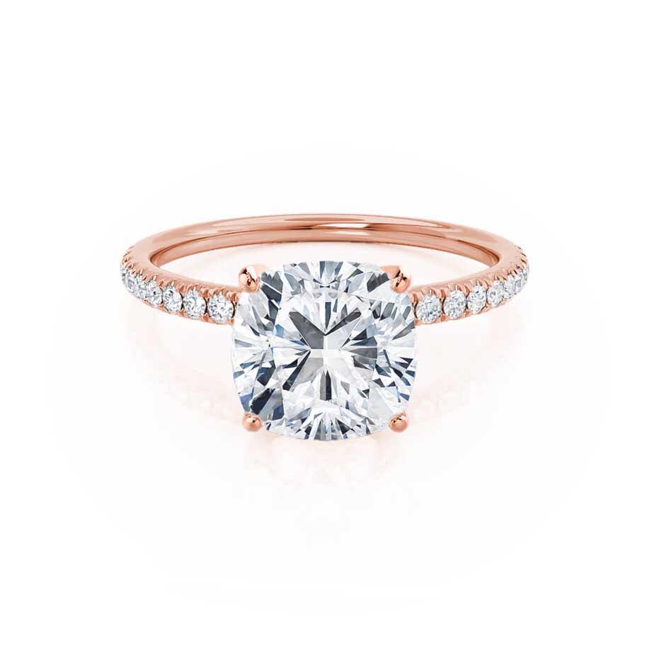 Cushion Pave Lab Grown Diamond Engagement Ring