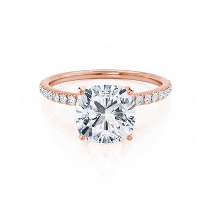 Cushion Pave Lab Grown Diamond Engagement Ring