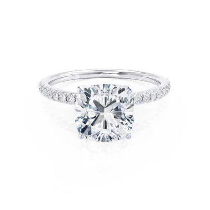 Cushion Pave Lab Grown Diamond Engagement Ring