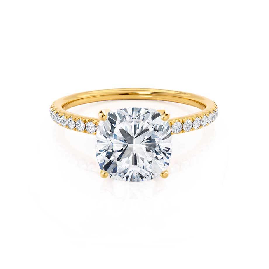 Cushion Pave Lab Grown Diamond Engagement Ring