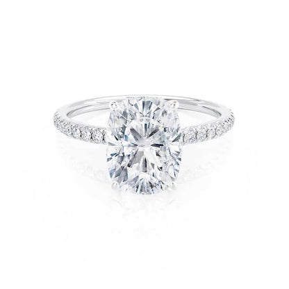 Elongated Cushion Pave Lab Grown Diamond Engagement Ring