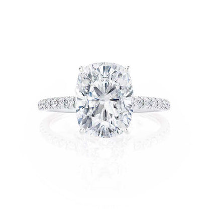 Elongated Cushion Pave Lab Grown Diamond Engagement Ring