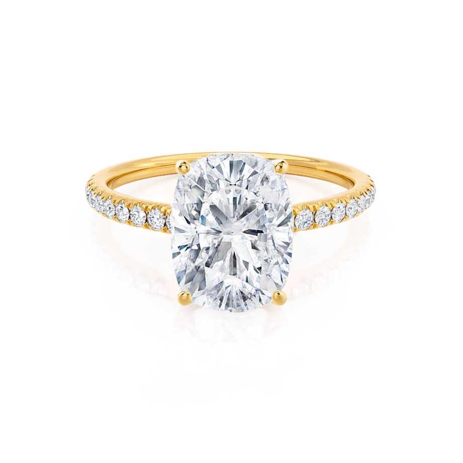 Elongated Cushion Pave Lab Grown Diamond Engagement Ring