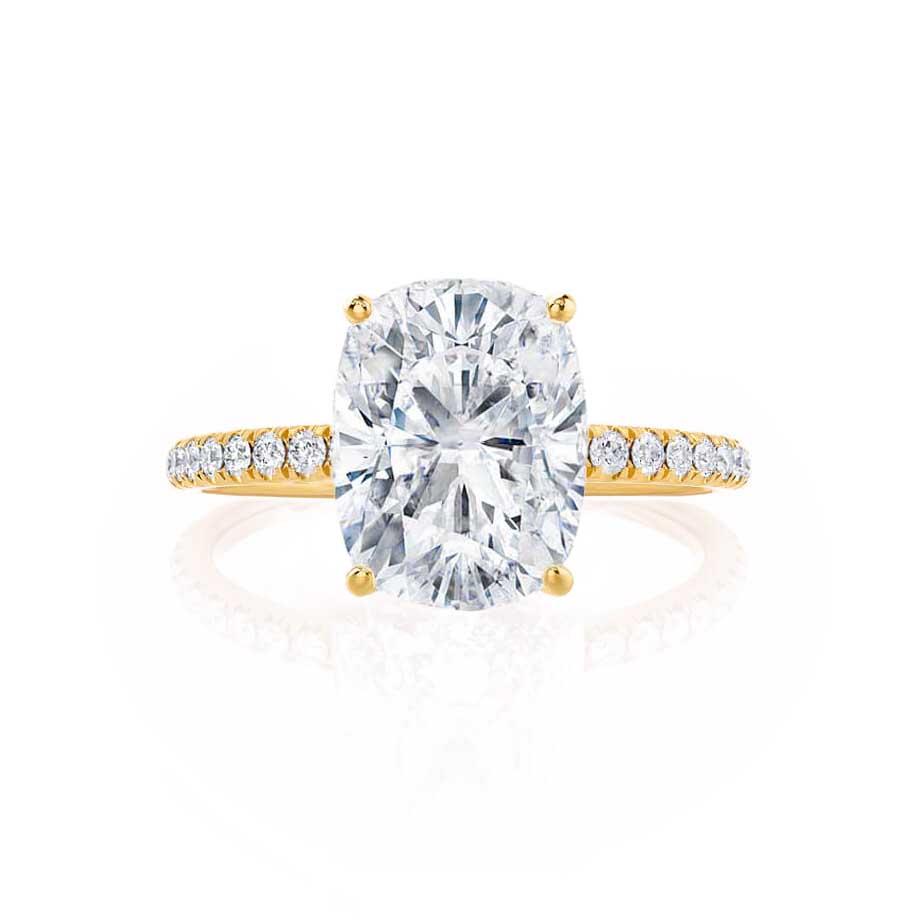 Elongated Cushion Pave Lab Grown Diamond Engagement Ring