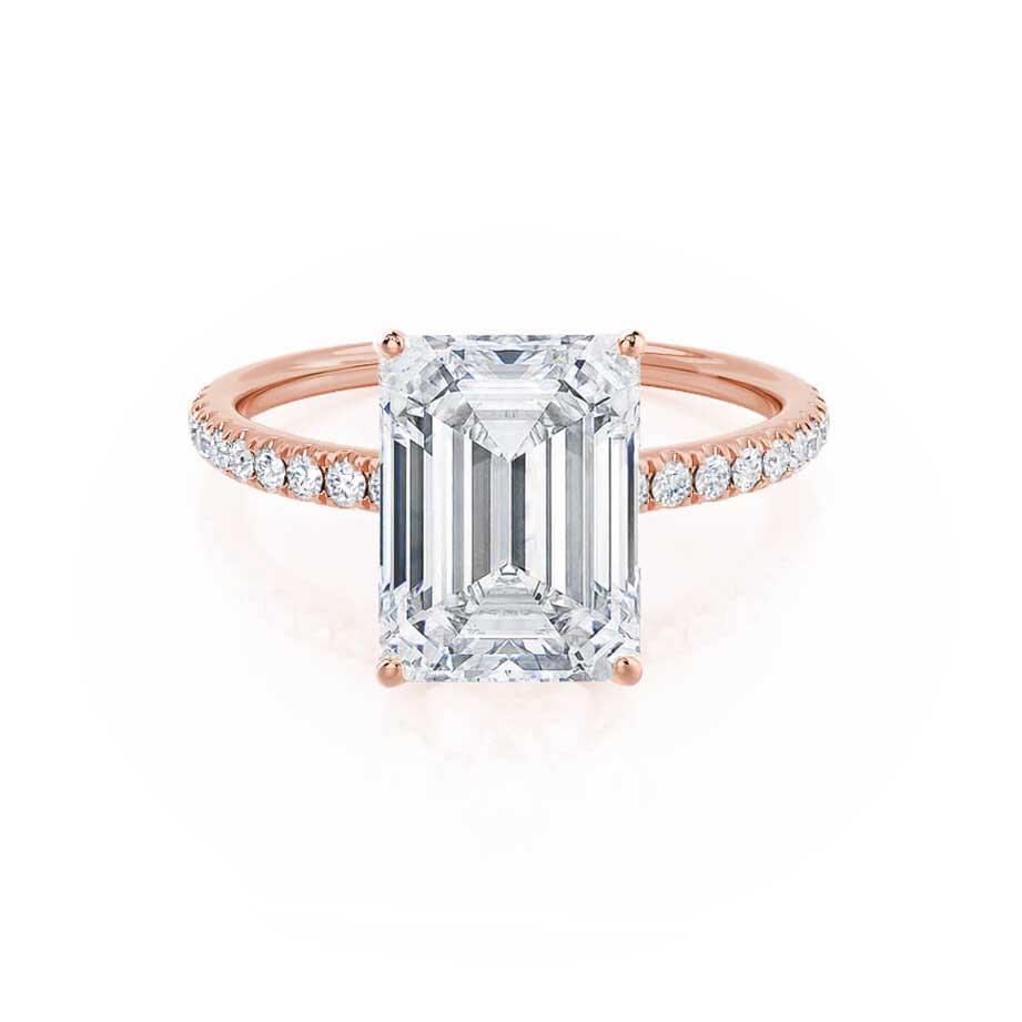 Emerald Pave Lab Grown Diamond Engagement Ring