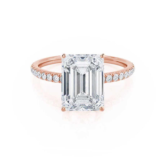 Emerald Pave Lab Grown Diamond Engagement Ring