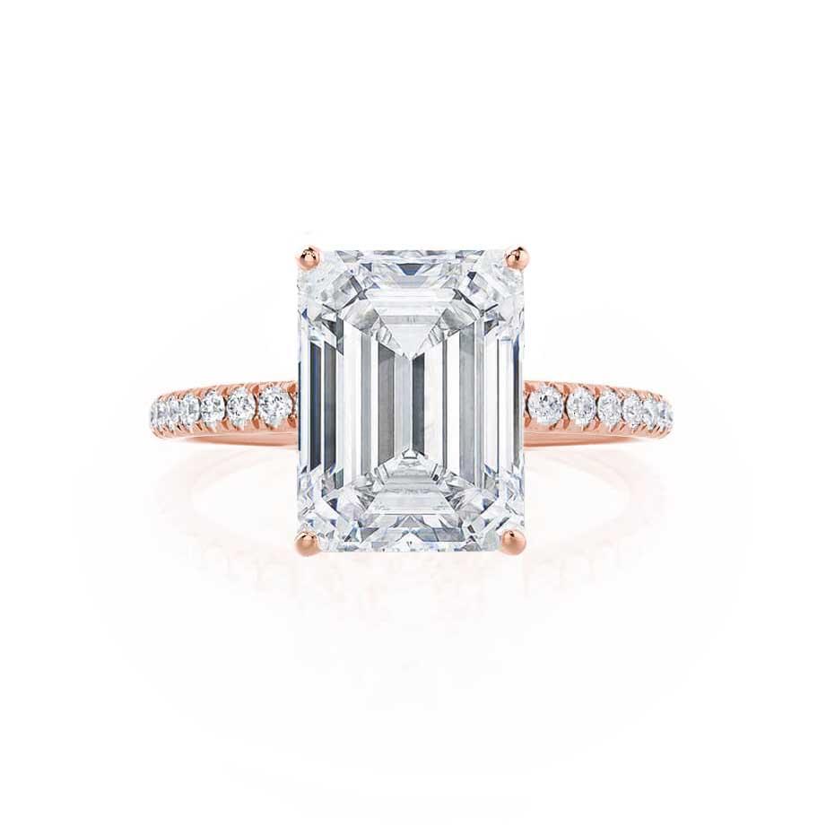 Emerald Pave Lab Grown Diamond Engagement Ring