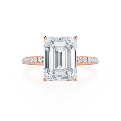 Emerald Pave Lab Grown Diamond Engagement Ring