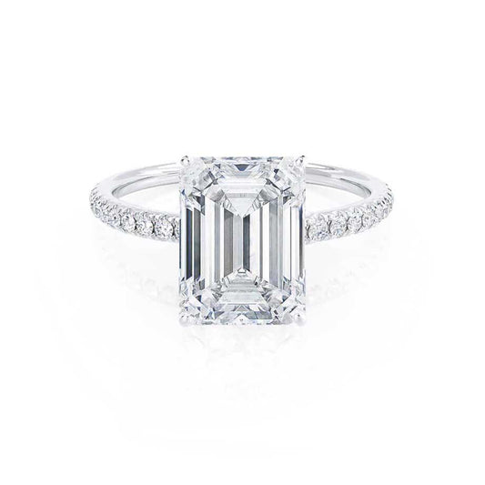 Emerald Pave Lab Grown Diamond Engagement Ring