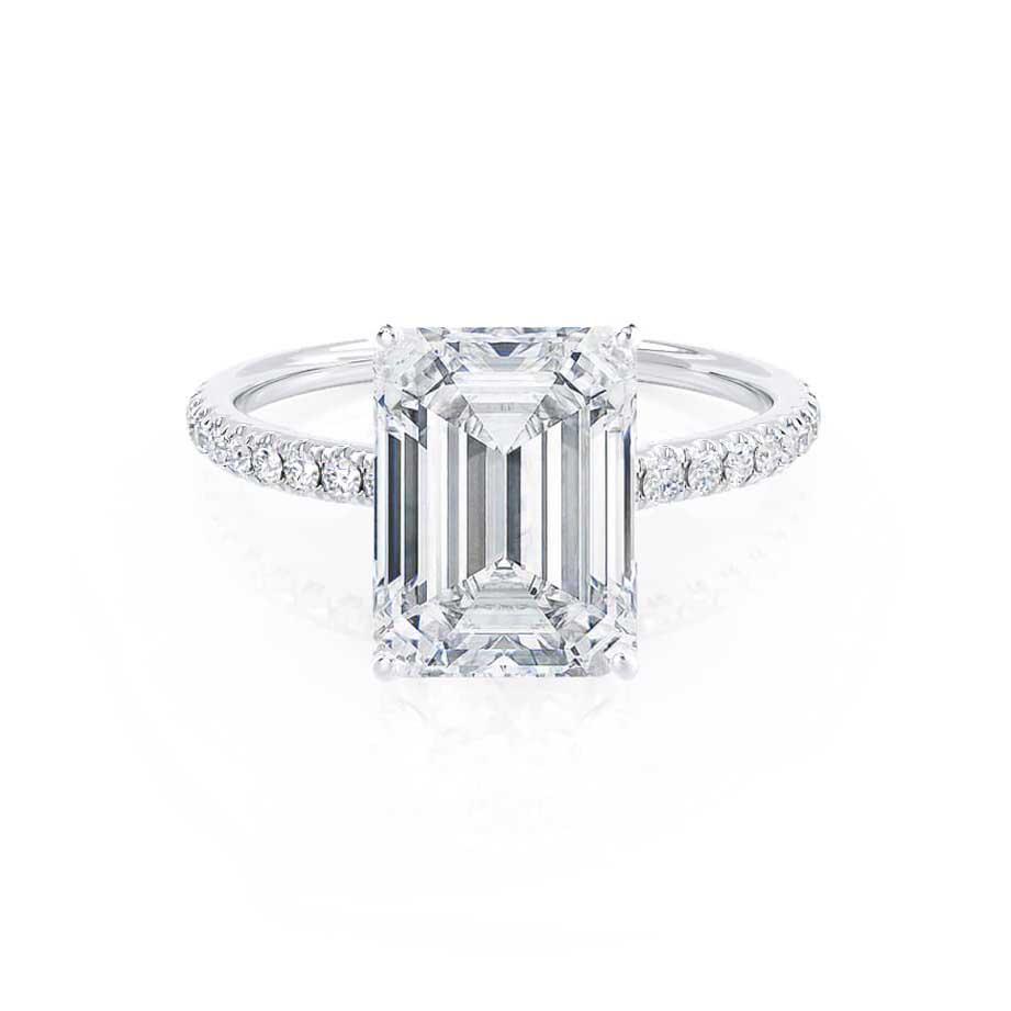 Emerald Pave Lab Grown Diamond Engagement Ring