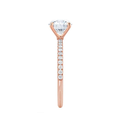 Round Pave Lab Grown Diamond Engagement Ring