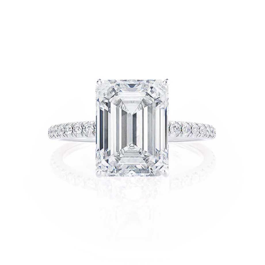 Emerald Pave Lab Grown Diamond Engagement Ring
