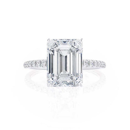 Emerald Pave Lab Grown Diamond Engagement Ring