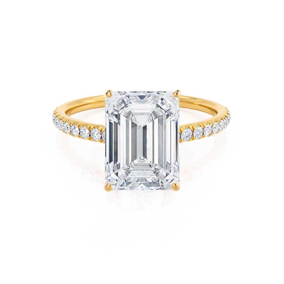 Emerald Pave Lab Grown Diamond Engagement Ring