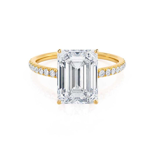 Emerald Pave Lab Grown Diamond Engagement Ring