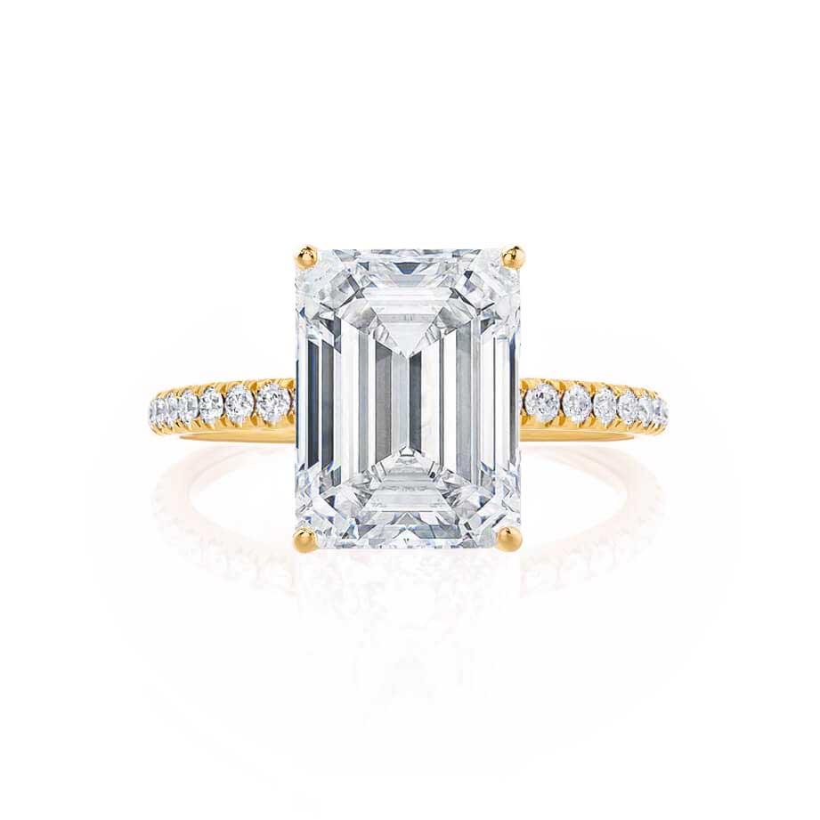 Emerald Pave Lab Grown Diamond Engagement Ring