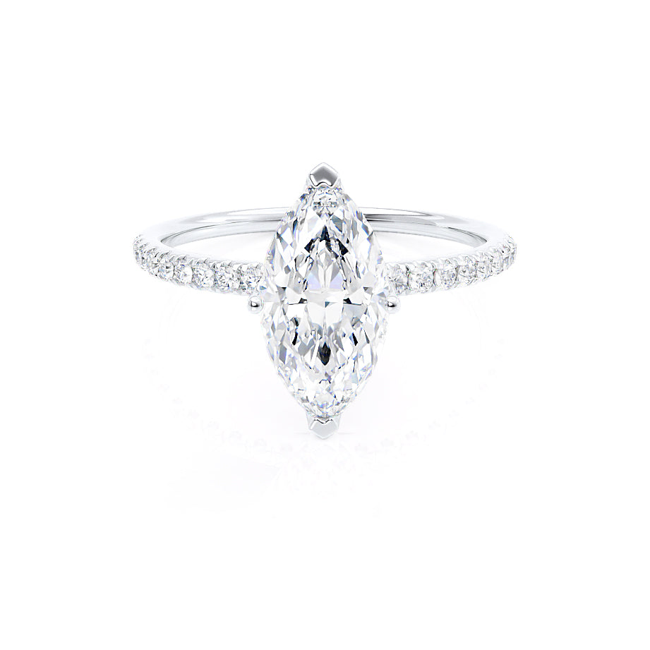 Marquise Pave Lab Grown Diamond Engagement Ring