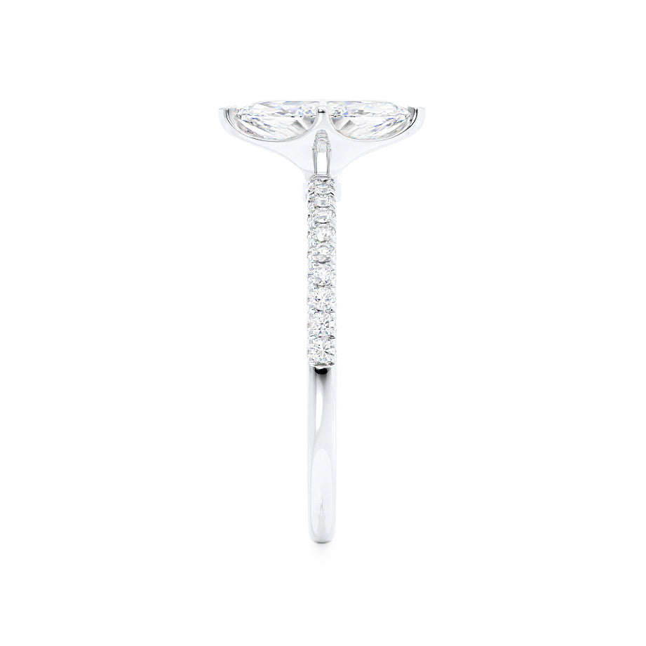 Marquise Pave Lab Grown Diamond Engagement Ring