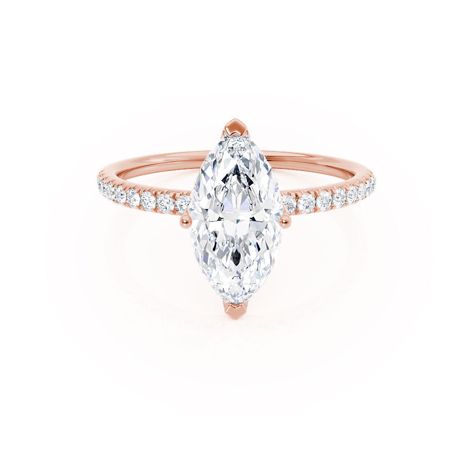 Marquise Pave Lab Grown Diamond Engagement Ring