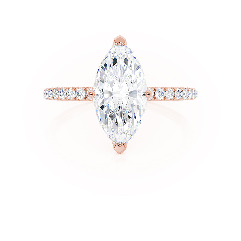 Marquise Pave Lab Grown Diamond Engagement Ring