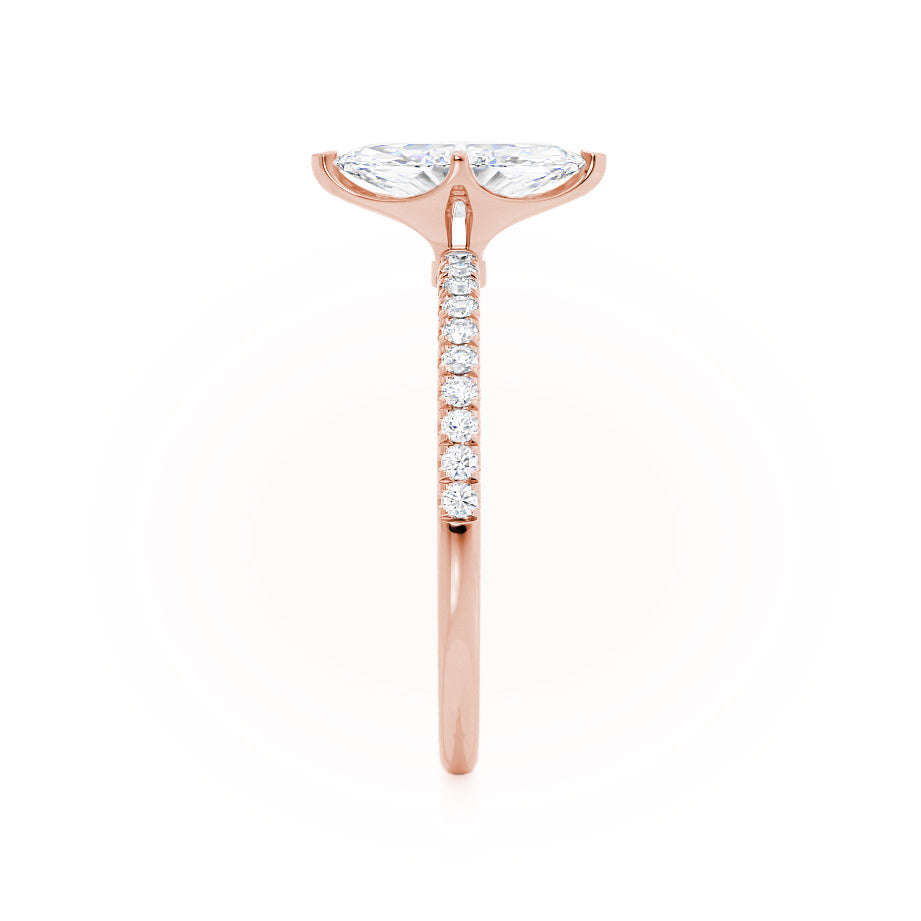 Marquise Pave Lab Grown Diamond Engagement Ring