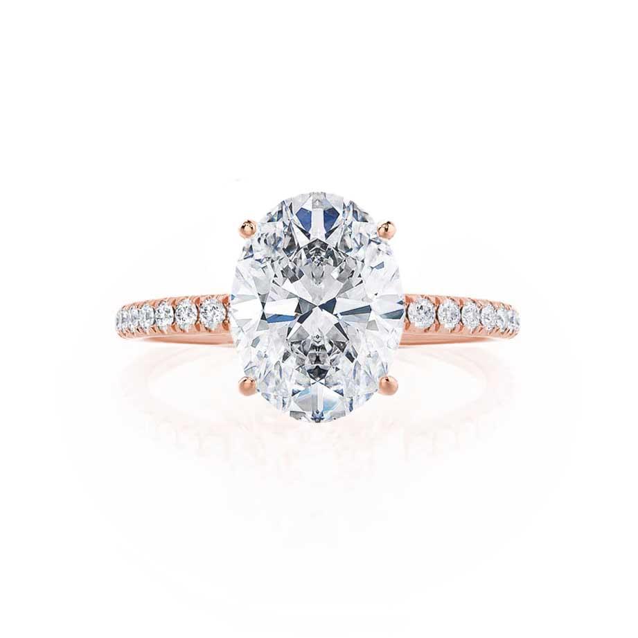 Oval Pave Lab Grown Diamond Engagement Ring