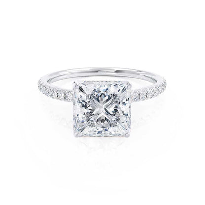 1.50 CT Princess Shaped Moissanite Solitaire Engagement Ring 4
