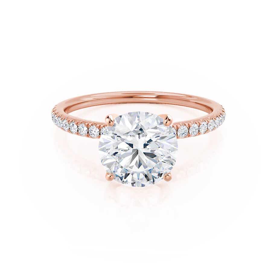 Round Pave Lab Grown Diamond Engagement Ring