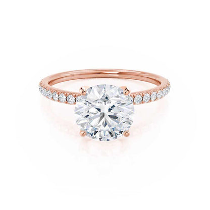 Round Pave Lab Grown Diamond Engagement Ring