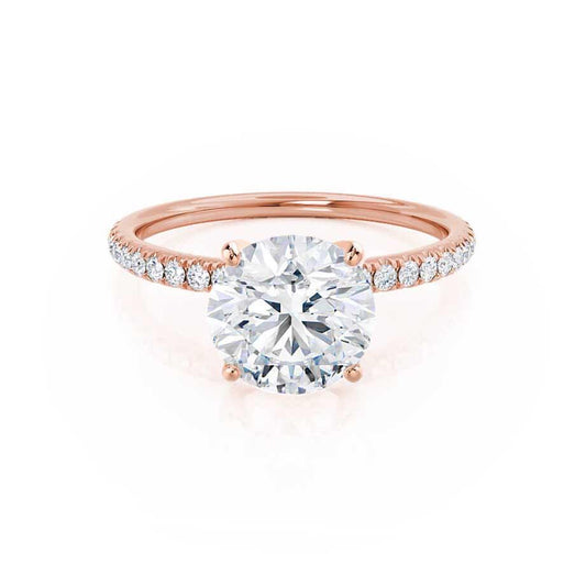 Round Pave Lab Grown Diamond Engagement Ring