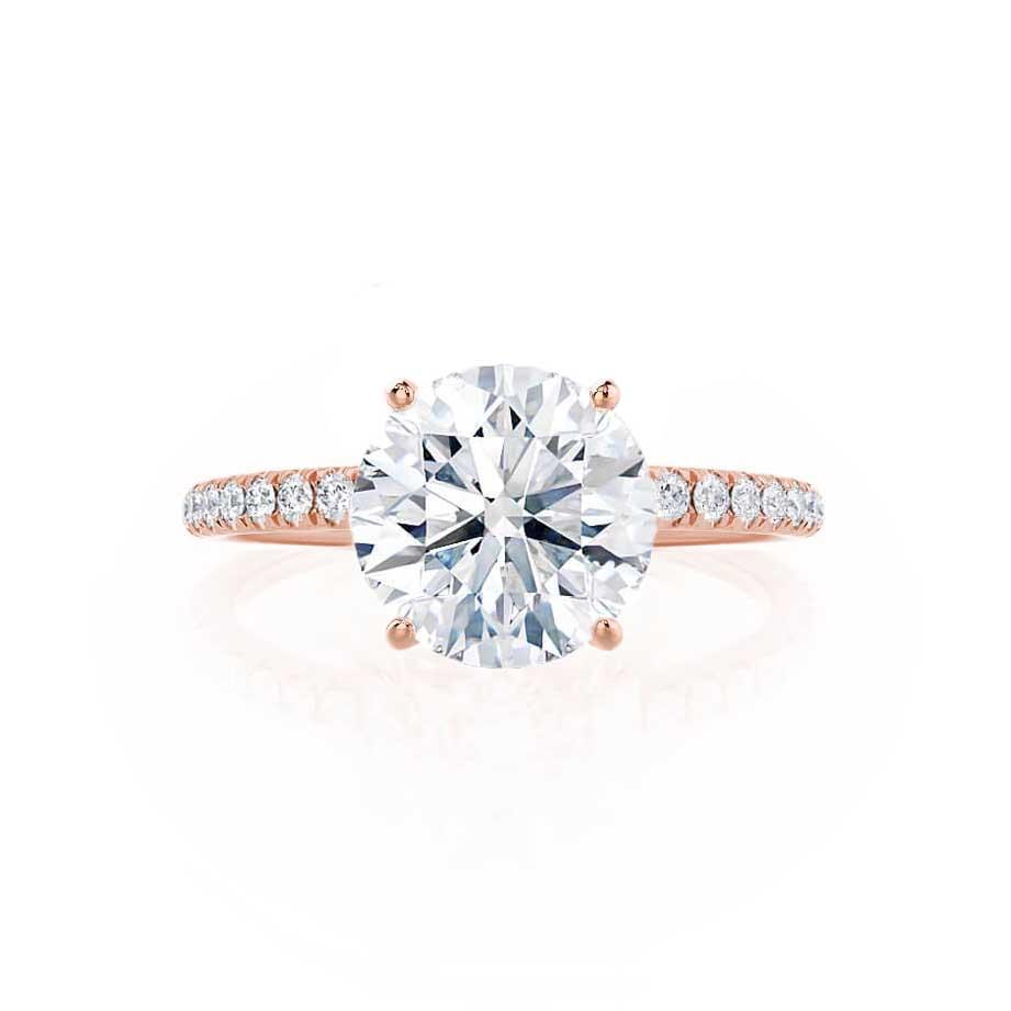 Round Pave Lab Grown Diamond Engagement Ring