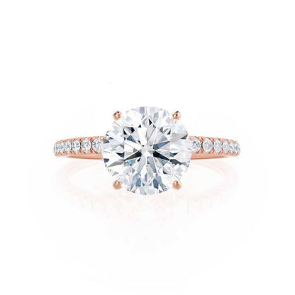 Round Pave Lab Grown Diamond Engagement Ring