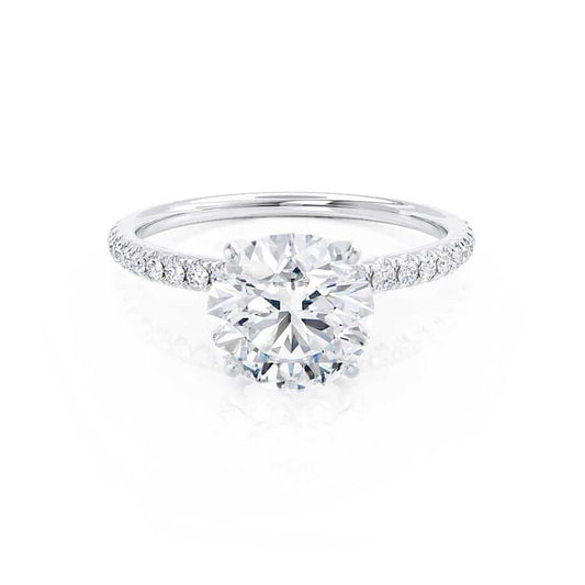 Round Pave Lab Grown Diamond Engagement Ring