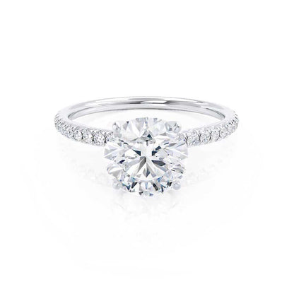 Round Pave Lab Grown Diamond Engagement Ring