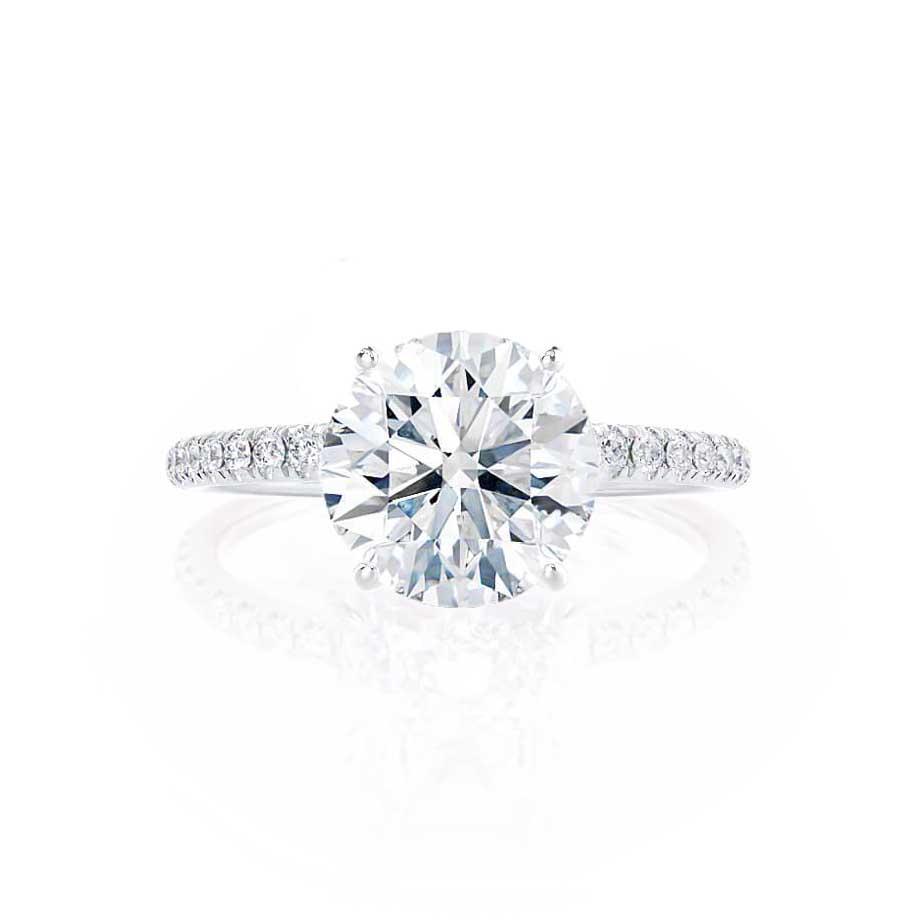 Round Pave Lab Grown Diamond Engagement Ring