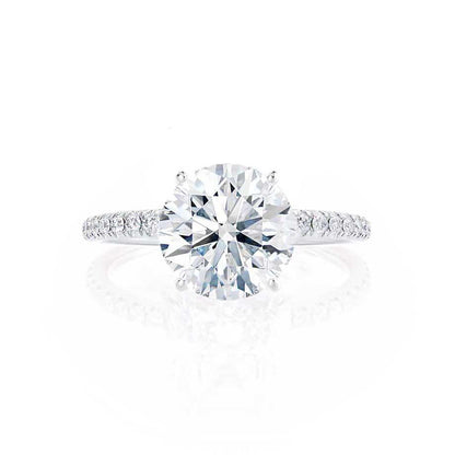 Round Pave Lab Grown Diamond Engagement Ring