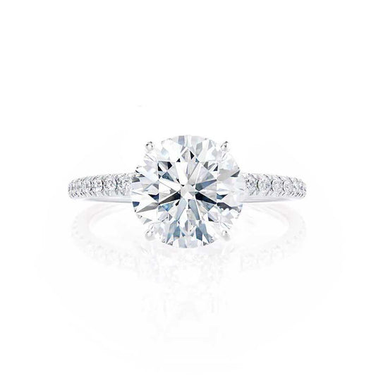 Round Pave Lab Grown Diamond Engagement Ring