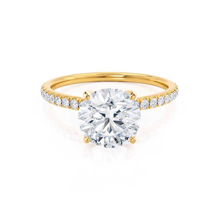 Round Pave Lab Grown Diamond Engagement Ring