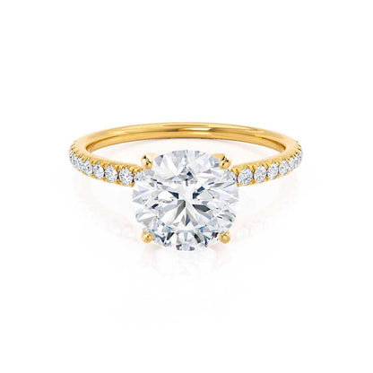Round Pave Lab Grown Diamond Engagement Ring